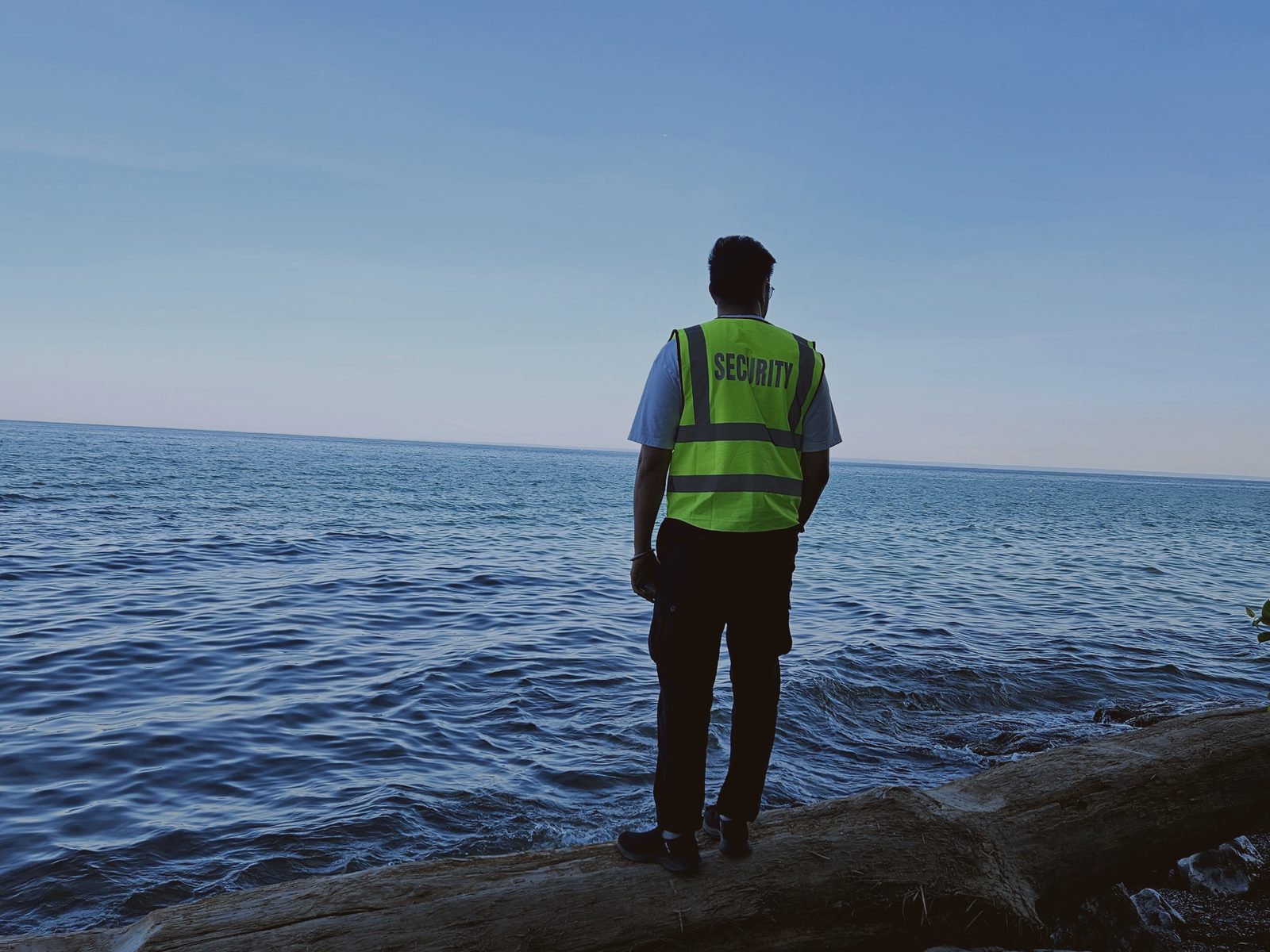 Secure 24 Seven guard patrolling the Lake Ontario shoreline